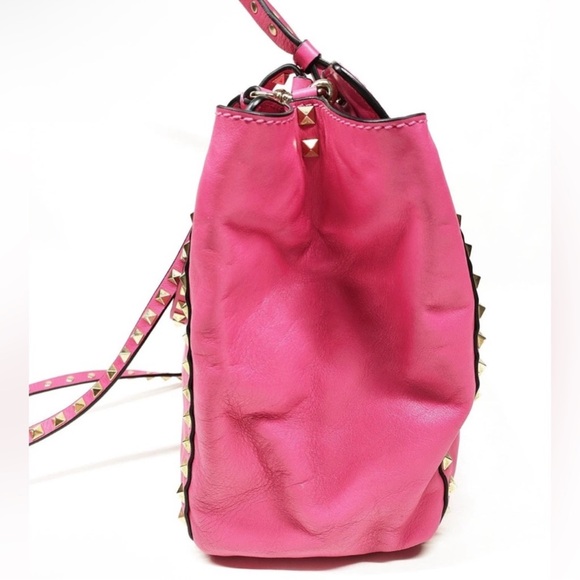 Valentino Garavani Studded Pink Leather Shoulder/Crossbody Bag - Picture 3 of 9